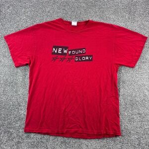 Vintage Y2K New Found Glory Shirt Mens XL Red Pop Punk Band‎ Music Grunge